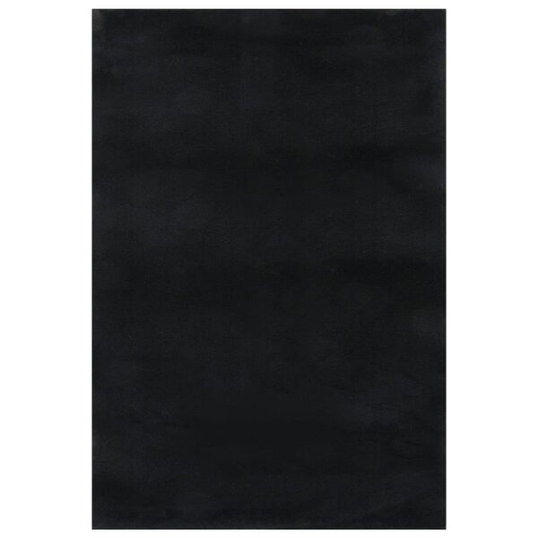 vidaXL Tapis lavable à poils courts doux et moelleux antidérapant noir