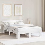 vidaXL Cadre de lit Blanc 140 x 200 cm Bois de pin massif