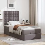 VidaXL Cadre de lit ottoman avec matelas gris 100x200 cm similicuir