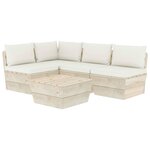 vidaXL Salon de jardin palette 5 Pièces avec coussins bois d'épicéa