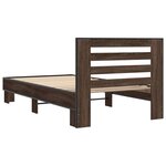 vidaXL Cadre de lit chêne marron 90x190 cm bois d'ingénierie et métal