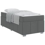 vidaXL Cadre de lit avec matelas Gris foncé 100 x 200 cm tissu