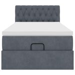vidaXL Cadre de lit ottoman avec matelas gris foncé 100x200 cm velours