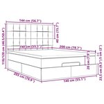 vidaXL Cadre de lit ottoman avec matelas gris clair 140x200 cm velours