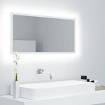 vidaXL Miroir à LED de salle de bain Blanc 90x8 5x37 cm Acrylique