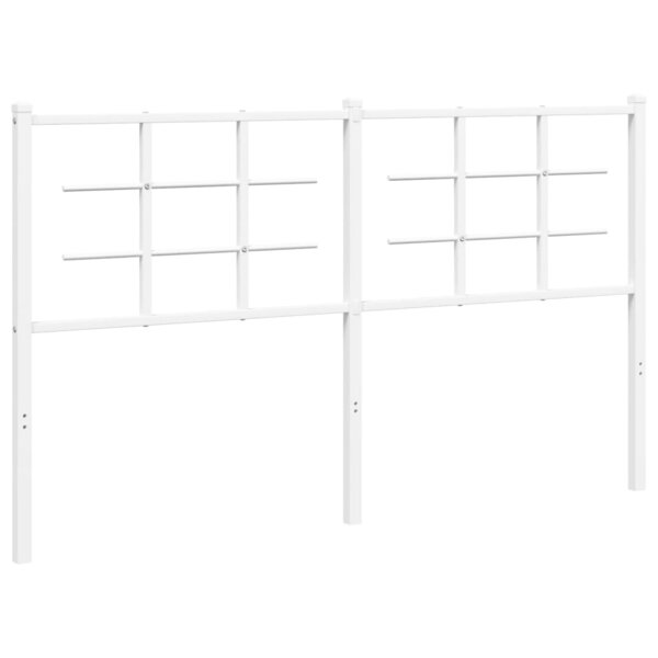 vidaXL Tête de lit métal blanc 160 cm