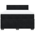 vidaXL Sommier à lattes de lit avec matelas Noir 140x190 cm Velours