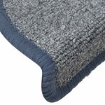 vidaXL Tapis d'escalier 30 pièces 56 x 17 x 3 cm Gris clair et bleu Demi-rond