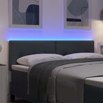 vidaXL Tête de lit LED avec tête de lit Gris foncé 144 cm Polyester