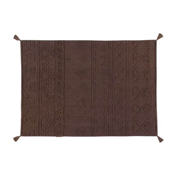 Tapis coton lavable Tribu sol marron - 200 x 300 cm