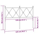 vidaXL Tête de lit métal blanc 120 cm