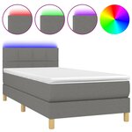 vidaXL Sommier à lattes de lit avec matelas et LED Gris foncé 80x200cm