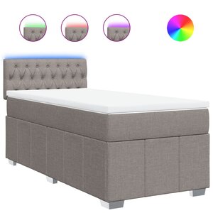 vidaXL Sommier à lattes de lit avec matelas Taupe 80x200 cm Tissu