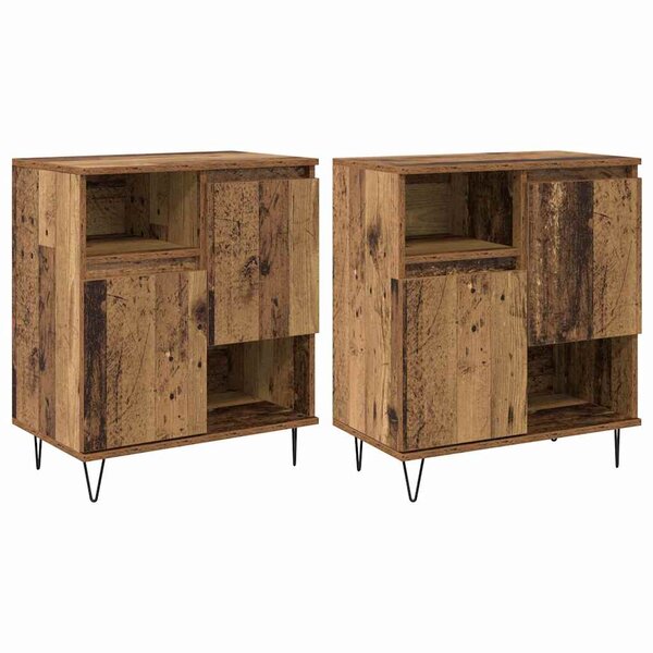 vidaXL Buffets 2 Pièces Bois ancien 120 x 35 x 70 cm Bois d'ingénierie