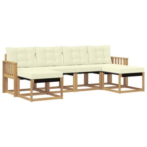 vidaXL Ensemble de canapés d'extérieur 6 Pièces Blanc et crème