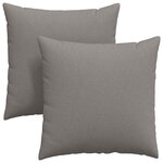 vidaXL Coussins de canapé 2 pc tissu Taupe 80 x 80 cm