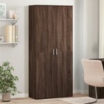 vidaXL Buffet haut chêne marron 80x35x180 cm bois d'ingénierie