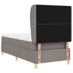 vidaXL Lit à ressorts avec matelas Taupe 190 x 90 cm tissu