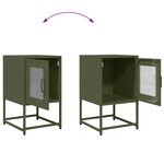 vidaXL Table de chevet vert olive 36x39x60 5 cm acier laminé à froid