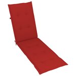 vidaXL Chaise longue d'extérieur repose-pied et coussin Acacia solide