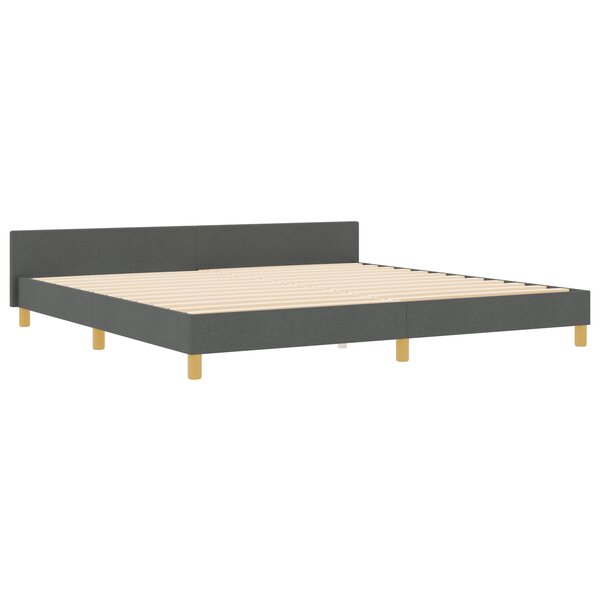 Lit vidaXL Gris Foncé 200x200 cm Tissu