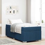vidaXL Cadre de lit avec matelas Bleu 120 x 190 cm tissu