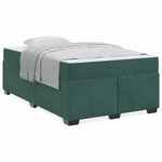 vidaXL Cadre de lit avec matelas Vert foncé 120 x 200 cm Velours