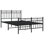 vidaXL Cadre de lit métal sans matelas avec pied de lit noir 120x190cm
