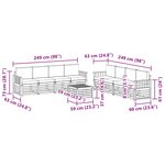vidaXL Ensemble de canapés d'extérieur 9 pc Naturel et gris clair