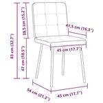 vidaXL Chaises à manger lot de 4 Noir Velours