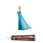Figurine pour gâteau La Reine des Neiges Elsa + Stylo chocolat
