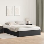 vidaXL Lit de rangement en chêne noir 135x190 cm