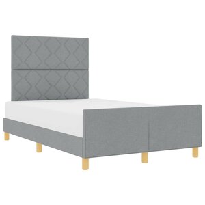 vidaXL Cadre de lit avec tête de lit Gris clair 120 x 200 cm tissu