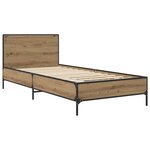 vidaXL Cadre de lit avec tête de lit Chêne artisanal 80 x 200 cm