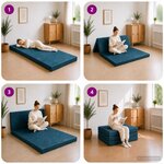 vidaXL Canapé-lit pliable 80 x 67 x 45 cm Bleu