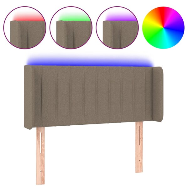 vidaXL Tête de lit à LED Taupe 103x16x78/88 cm Tissu