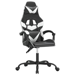 vidaXL Chaise de jeu pivotante Noir et blanc Similicuir