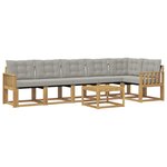 vidaXL Ensemble de canapés d'extérieur 7 Pièces Blanc et gris clair
