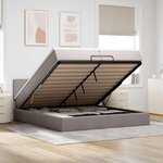 VidaXL Cadre de lit ottoman avec matelas taupe 200x200 cm tissu