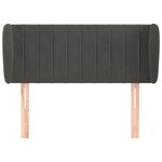 vidaXL Tête de lit avec oreilles Gris foncé 93x23x78/88 cm Velours