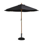 Parasol de terrasse de 2 5 m à poulie professionnel noir - bolero -  - bois x2370mm