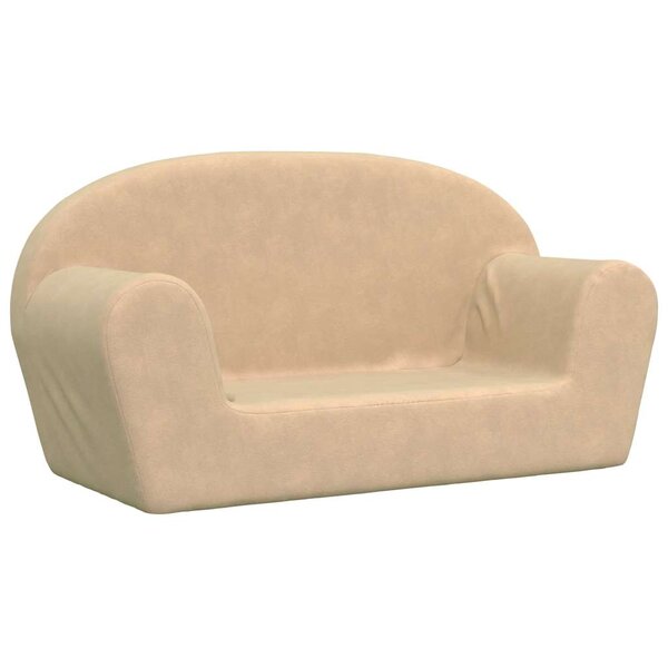 vidaXL Canapé pour enfants 2 places crème peluche douce