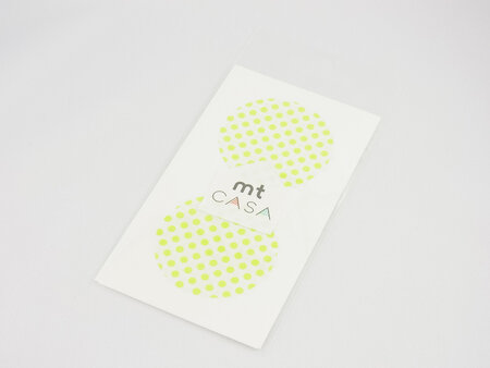 Masking Tape MT Casa Seal Sticker rond en washi Pois vert - moegi