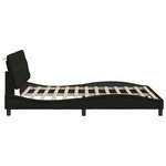 vidaXL Cadre de lit avec LED sans matelas noir 160x200 cm tissu