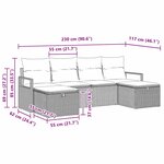 Ensemble de 6 pièces de Canapés de Jardin avec Coussins Gris Clair Rotin Synthétique