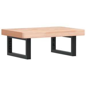 vidaXL Étagère de vasque murale acier et bois massif de hêtre