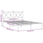 vidaXL Cadre de lit métal sans matelas et tête de lit blanc 135x190 cm