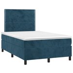 vidaXL Sommier à lattes de lit matelas et LED Bleu foncé 120x200 cm