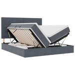 vidaXL Lit de rangement LED avec matelas Gris foncé 180 x 200 cm