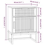 vidaXL Tables de chevet 2 Pièces 40x30x55 5 cm bois ingénierie et fer